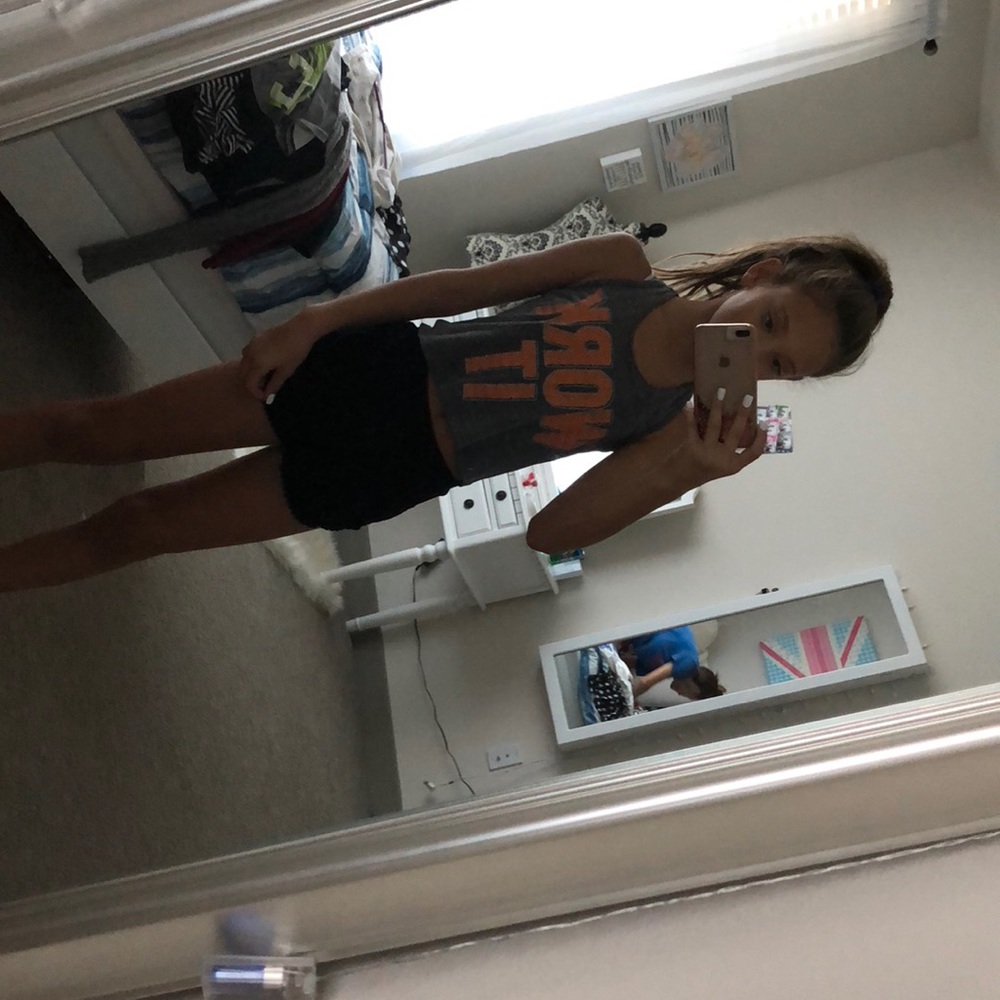 A workout crop top shirt